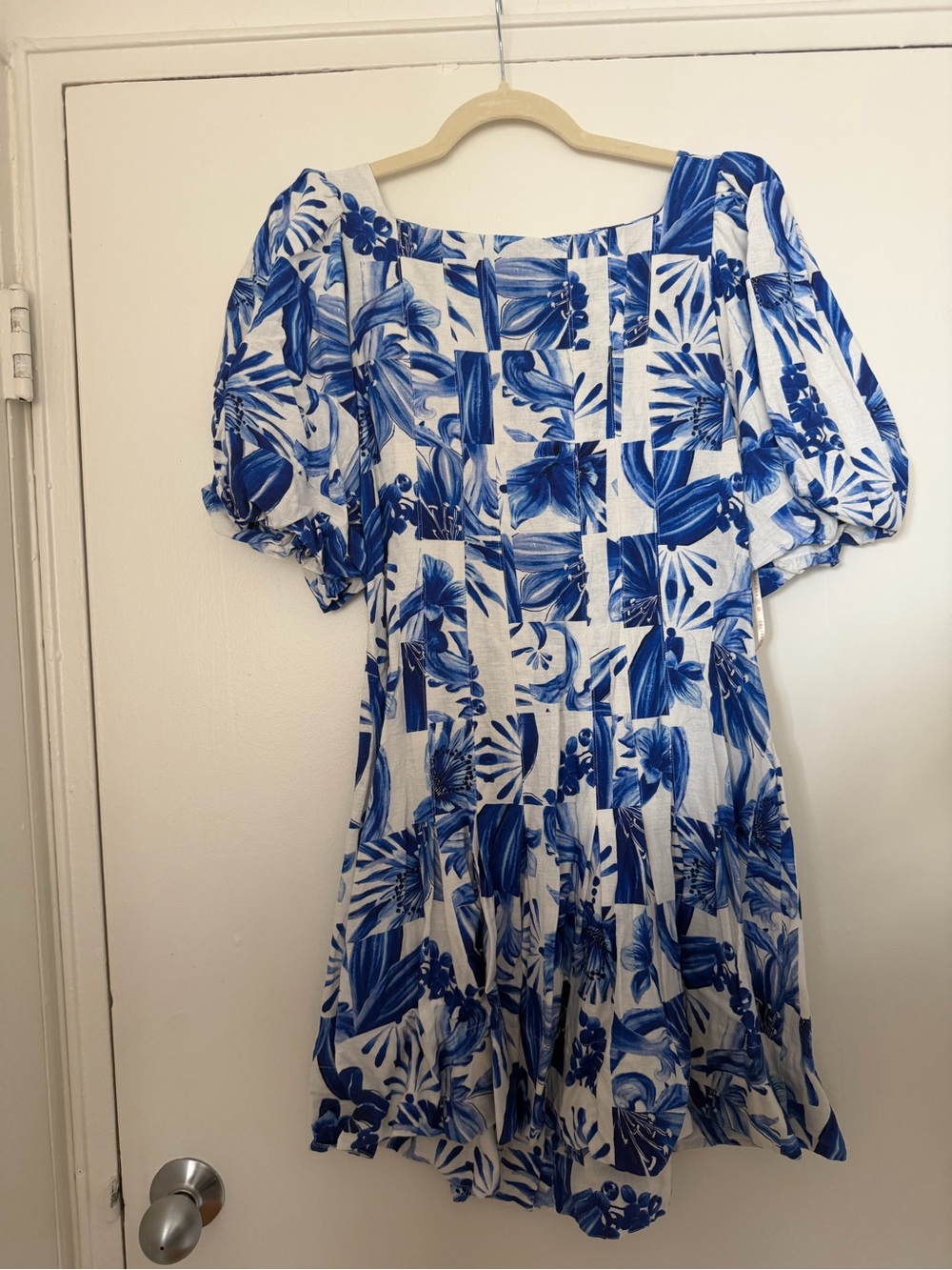FARM Rio Blue & White Tropical Button-Front Dress - Picture 3 of 4